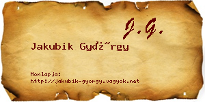 Jakubik György névjegykártya