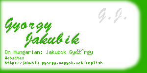 gyorgy jakubik business card